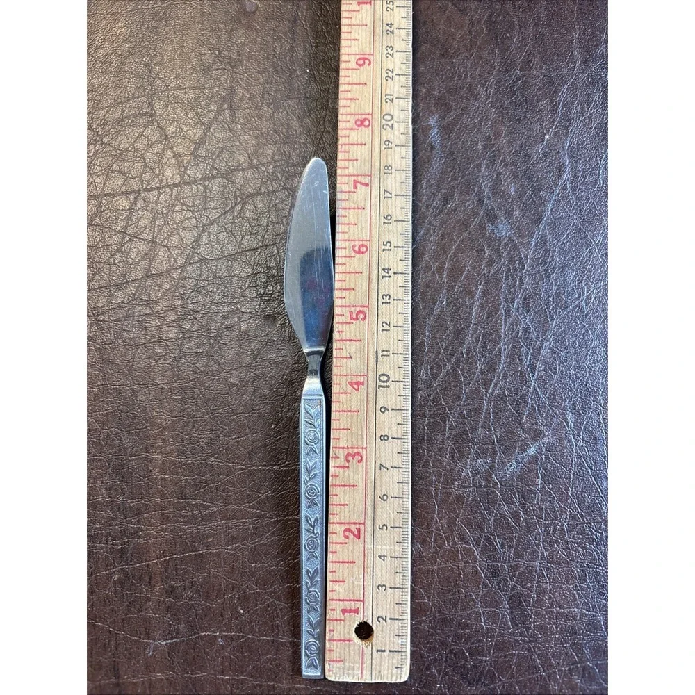 INTERPUR MEXICALY ROSE Stainless‎ Steel Butter Knife Vintage Made In Japan.